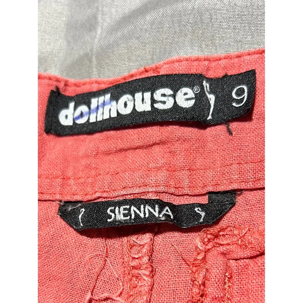 Dollhouse Sienna Coral Pink Linen Blend Shorts Womens Size 9 LL-818081